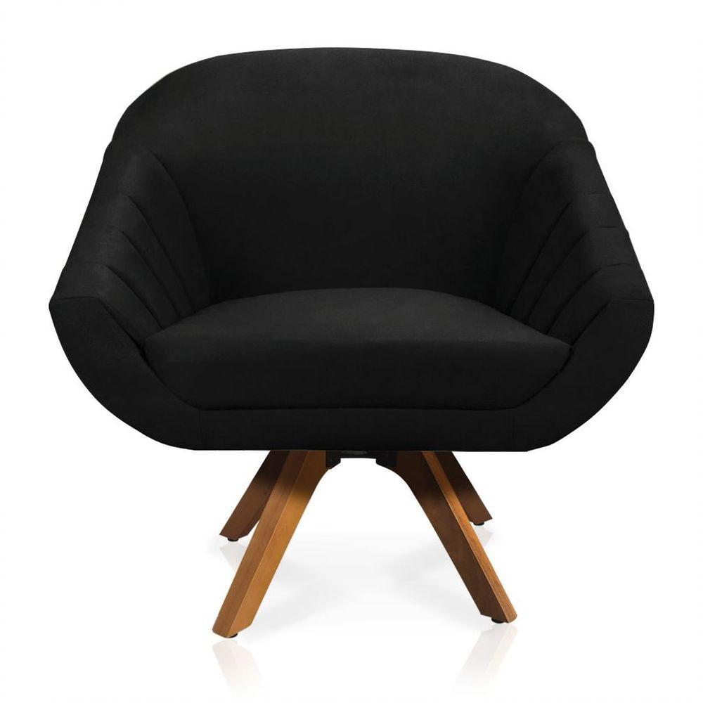 Kit 01 Namoradeira 02 Lugares E 01 Poltrona Giovana Suede Preto - 6