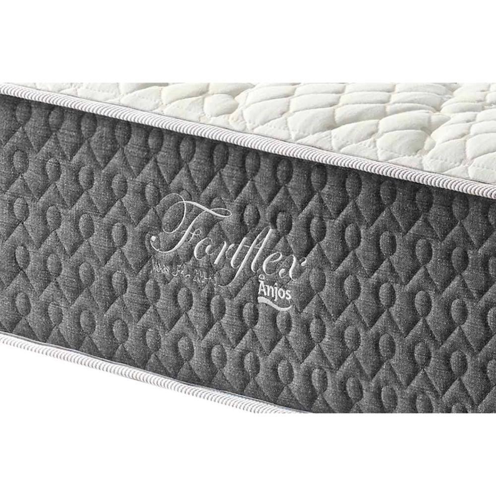 Cama Box Baú King: Colchão Molas Anjos MasterPocket Ensacadas Fort Flex + Base CRC Suede Cinza(193x203) - 2