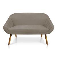 Kit 01 Namoradeira 02 Lugares E 02 Poltronas Giovana Suede Marrom Rato - 8