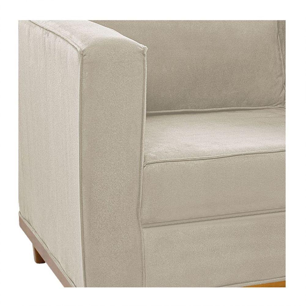 Kit Sofá 2 Lugares E 2 Poltronas Europa Suede Bege - 3