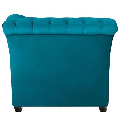 Namoradeira Chesterfield Sofia Suede Azul Turquesa