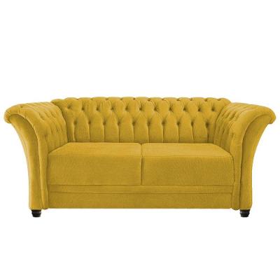 Namoradeira Chesterfield Sofia Suede Amarelo