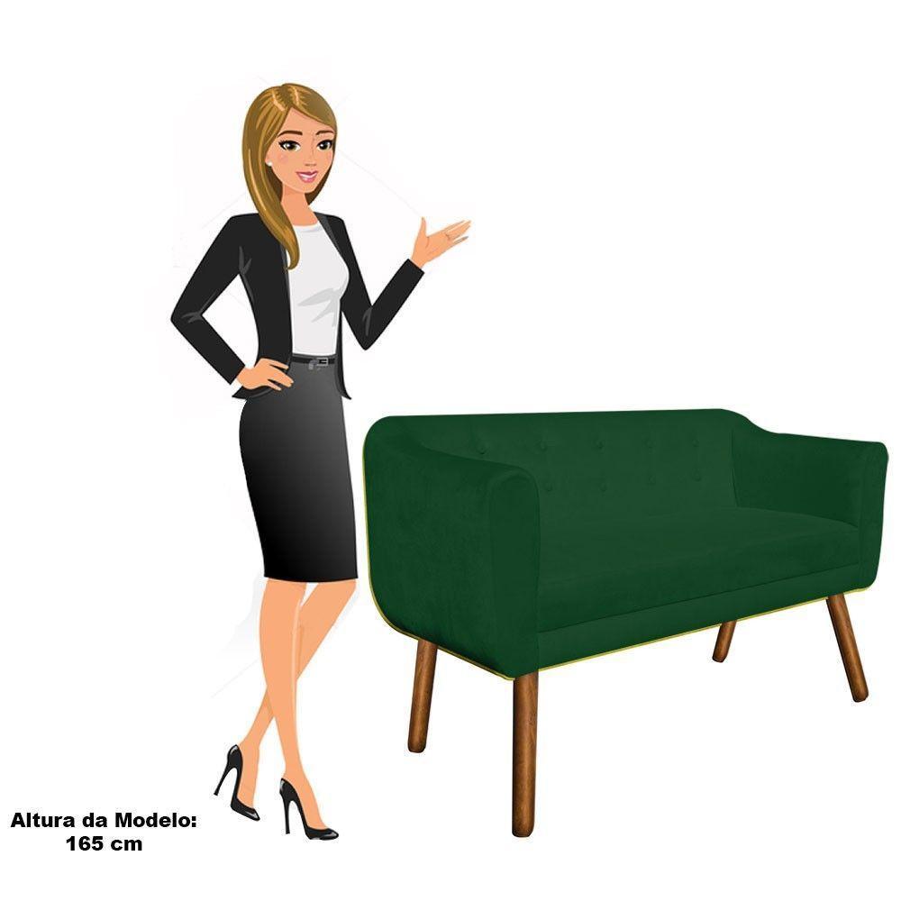 Namoradeira Julia 2 Lugares Suede Verde - D'rossi - 3
