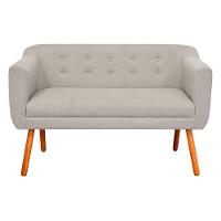 Namoradeira Julia 2 Lugares Linho Fino Bege A27 Castanho - 1