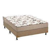 Cama Box Casal: Colchão Espuma Ortobom D28 Physical Mega Resistente + Base Crc Suede Clean(138X188) - 1