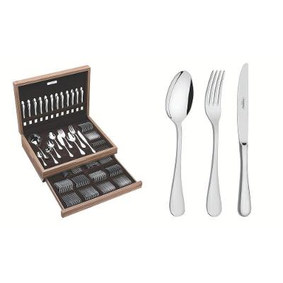 Faqueiro Tramontina Classic Aço Inox Facas De Mesa Forjadas Brilho Estojo De Madeira 130 Peças Tramontina