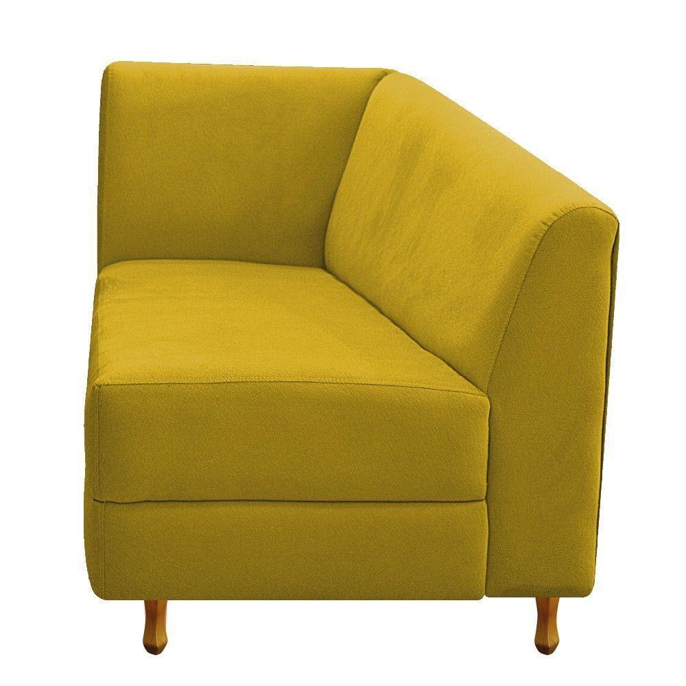 Recamier 140Cm Lado Direito Suede Amarelo - 5