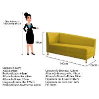 Recamier 140Cm Lado Direito Suede Amarelo - 3