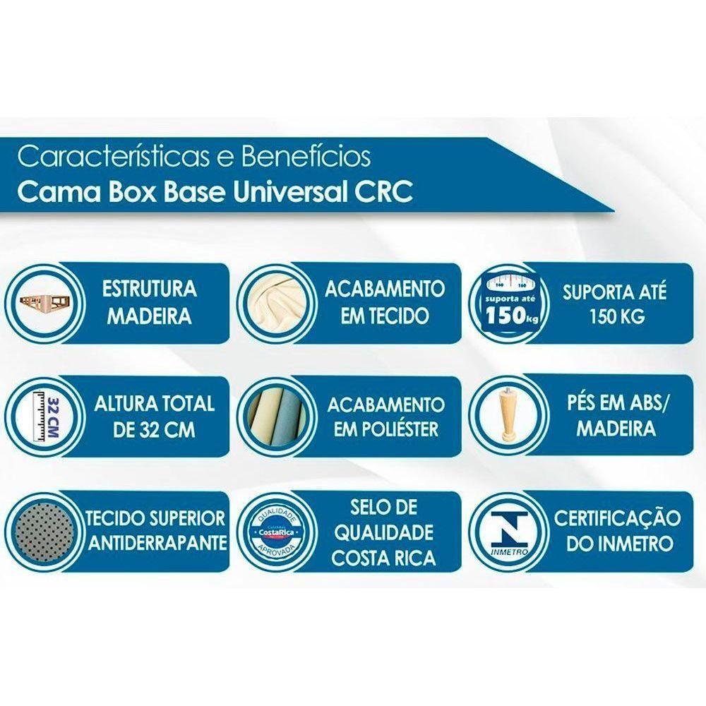 Cama Box King: Colchão Molas Castor Bonnel System Class + Base Crc Suede Cinza(193X203) - 2