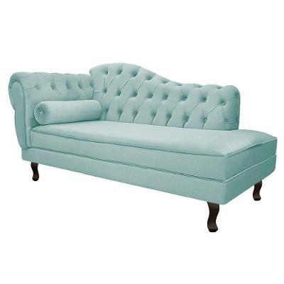 Recamier 185cm Lado Direito Suede Azul Tiffany - Doce Sonho Móveis