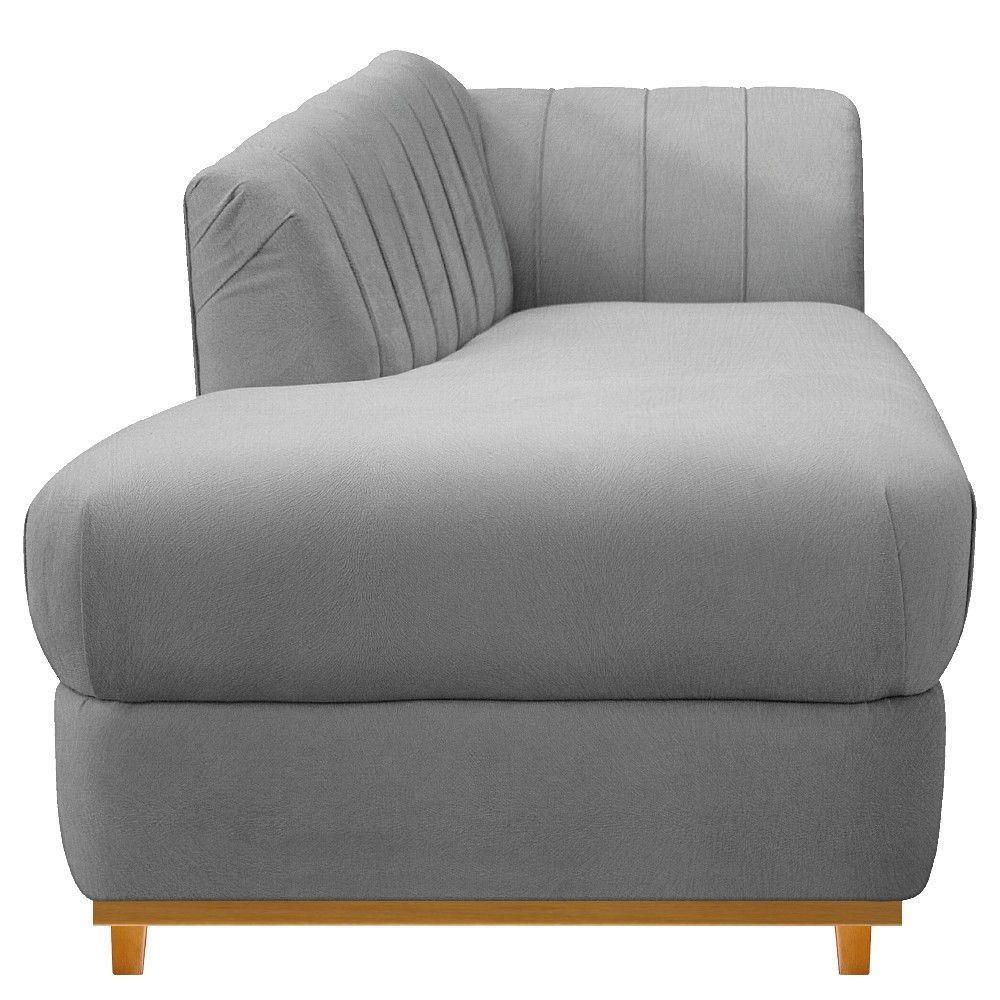 Recamier 140Cm Lado Esquerdo Suede Cinza - 5