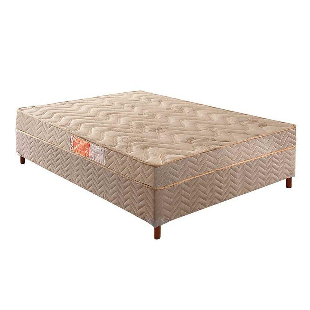 Cama Box Casal: Colchão Espuma D33 Paropas Pasquale + Base CRC Suede Clean(138x188) - 1