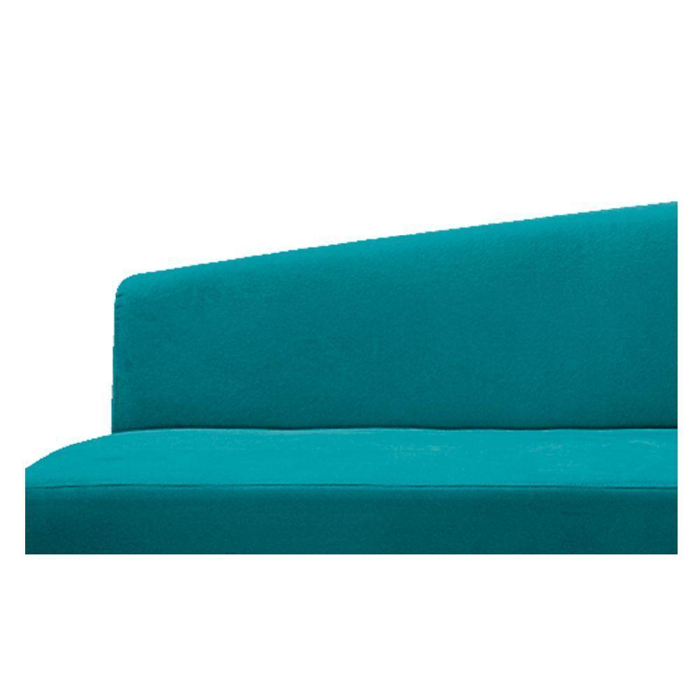 Recamier 185Cm Lado Esquerdo Suede Azul Turquesa - 3