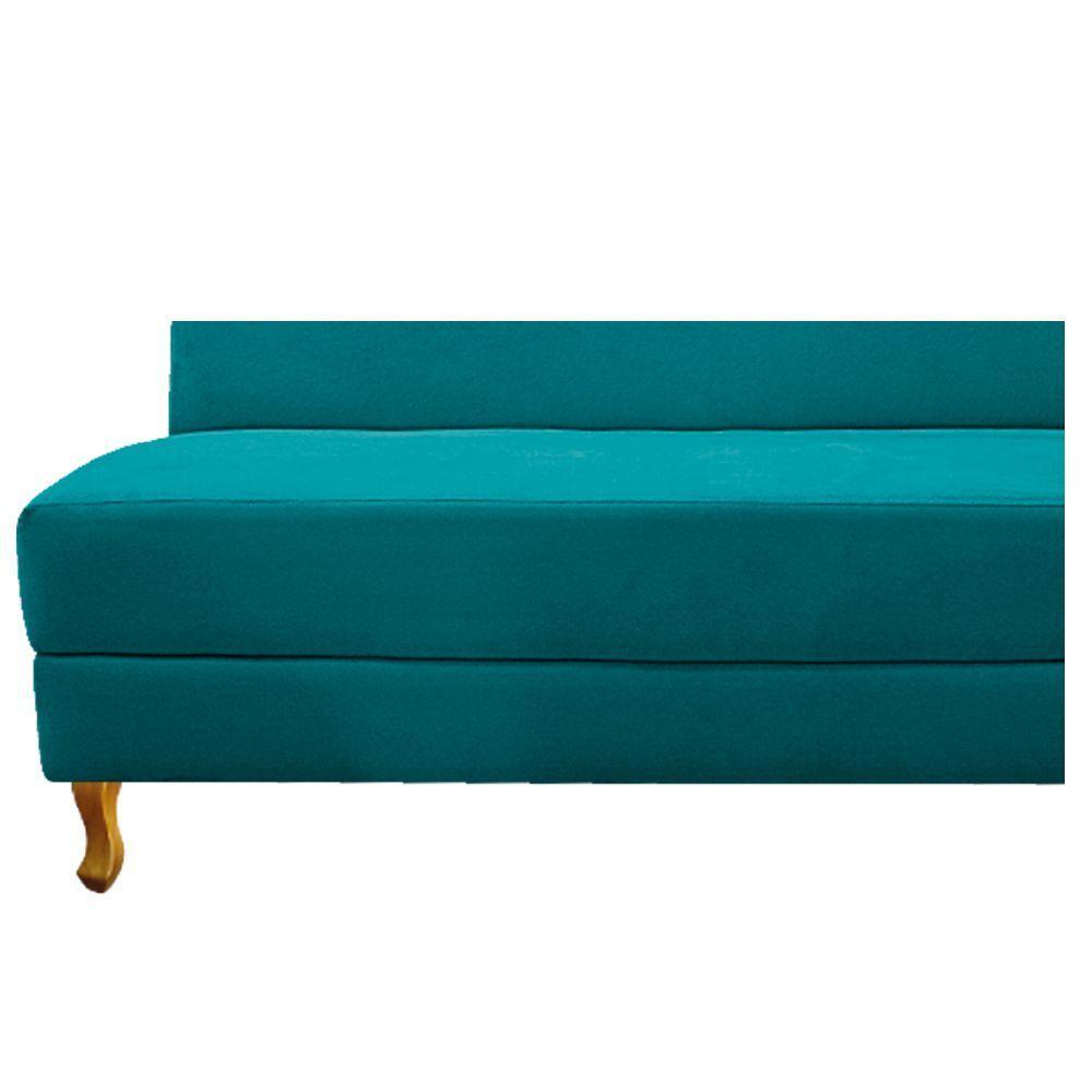 Recamier 185Cm Lado Esquerdo Suede Azul Turquesa - 4