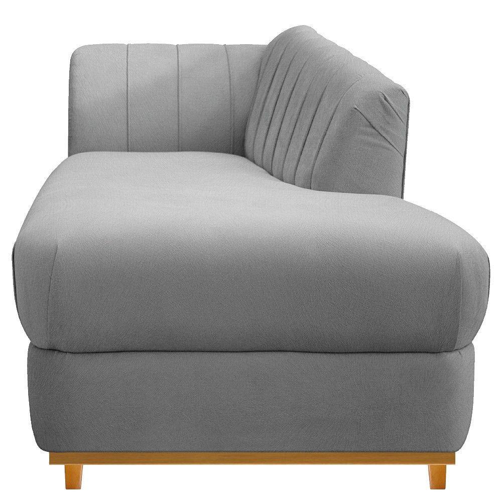 Recamier 185Cm Lado Direito Suede Cinza - 4