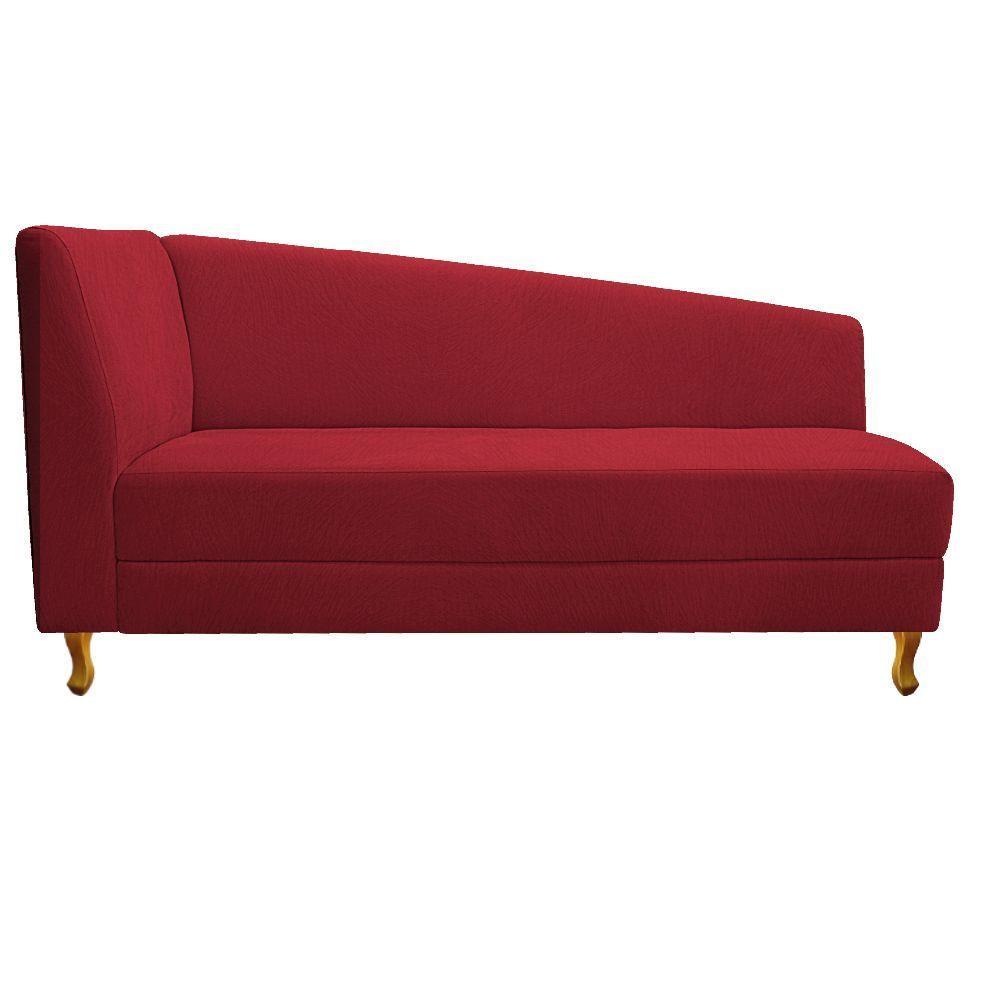 Recamier 185Cm Lado Direito Suede Vermelho - 6