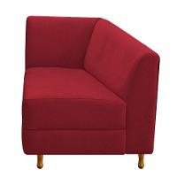 Recamier 185Cm Lado Direito Suede Vermelho