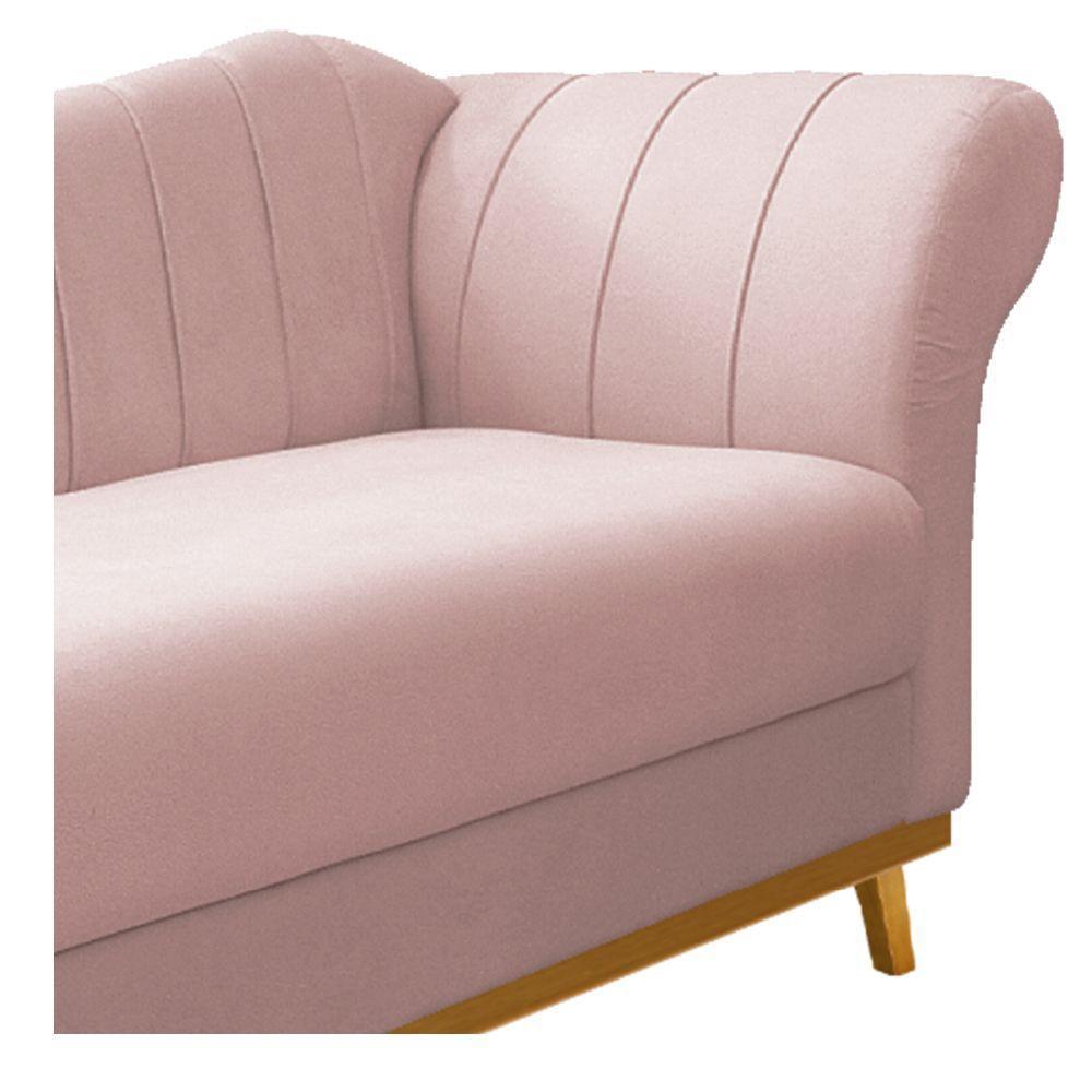 Recamier 160Cm Lado Esquerdo Suede Rosê - 4