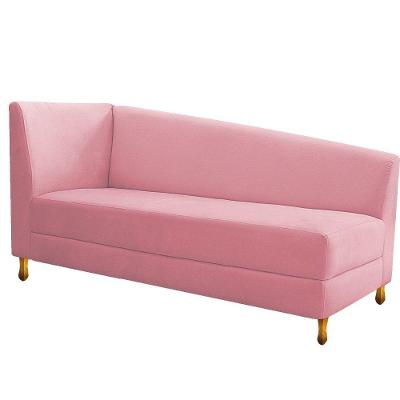 Recamier 185Cm Lado Direito Suede Rosa Bebê
