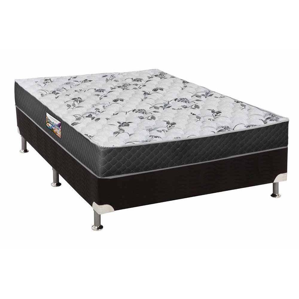Cama Box Casal: Colchão Anatômico Herval D28/EP Ortopedic Black+ Base CRC Suede Black(138x188) - 1