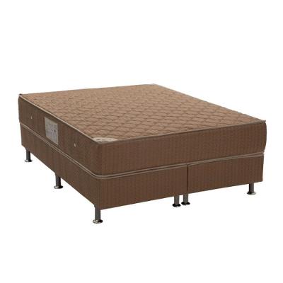 Cama Box Queen: Colchão Molas Ortobom Hotelaria Nanolastic Orthotel Spring + Base CRC Orthotel Marrom(158x198)