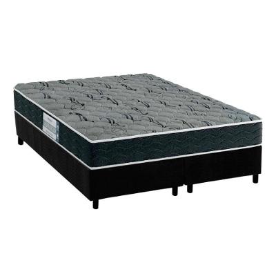 Cama Box Queen: Colchão Espuma D33 Probel Advanced Mega Resistente + Base Crc Suede Black(158X198)