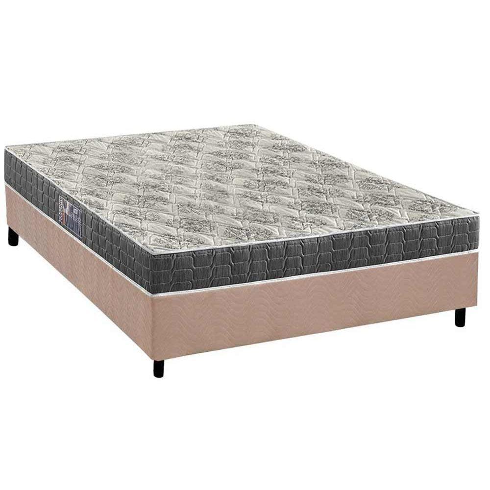 Cama Box Casal: Colchão Espuma Anjos Ezequiel + Base CRC Suede Clean(138x188) - 1