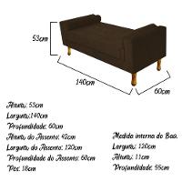 Recamier Baú Félix Casal 140cm Suede Marrom - 5