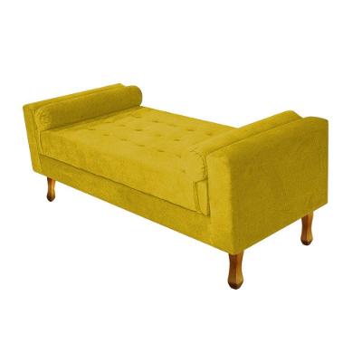 Recamier Baú Félix King Size 195cm Suede Amarelo Doce Sonho