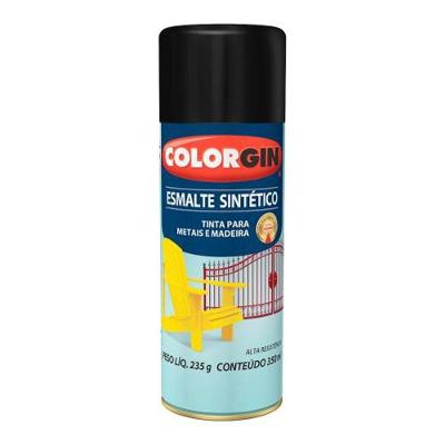 Spray Esmalte Sintético Preto Fosco (748) - Colorgin