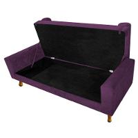 Recamier Baú Félix Casal 140cm Suede Roxo Doce Sonho Móveis - 5