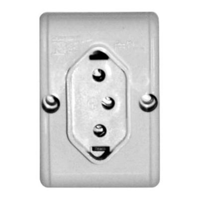 Conjunto Tomada 3p 10a Cinza - Mec Externa - Mectronic