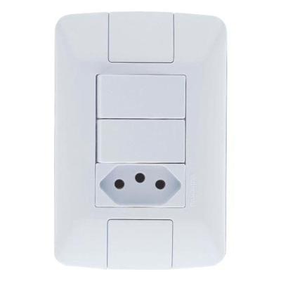 Conjunto 2 Interruptores Simples + Tomada 10a - Linha Aria - Tramontina