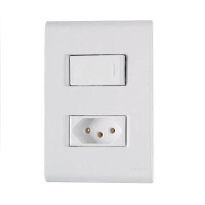 Conjunto Interruptor Simples + Tomada 10a - Linha Liz - Tramontina