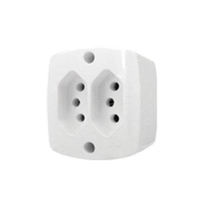 Conjunto 2 Tomadas 3p 10a - Linha Retangular - Ilumi