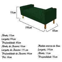 Recamier Baú Félix King Size 195cm Suede Verde