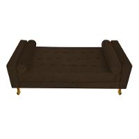 Recamier Baú Félix Queen Size 160cm Suede Marrom Doce Sonho - 6