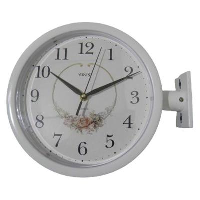 Relógio Vintage Dupla Face Decorativo Estação De Trem Branco Luxo