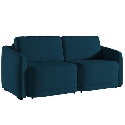 Sofá Cama Casal Para Sala 176cm Polska K04 Veludo Azul - Mpozenato