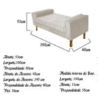 Recamier Baú Félix Queen Size 160cm Suede Bege - 5