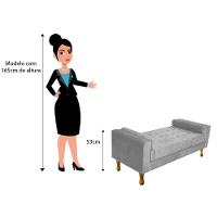 Recamier Baú Félix Casal 140cm Suede Cinza