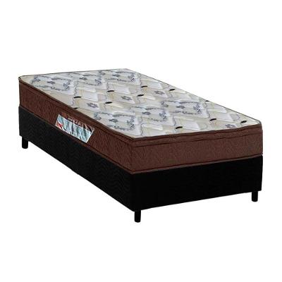 Cama Box Solteiro: Colchão Anatômico Ortobom D45/Ep Fort Tech Iso 150 Mega Firme+Base Black(78X188)