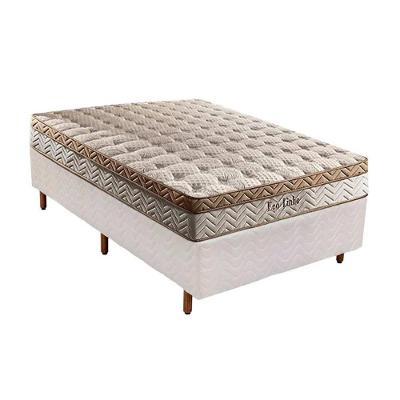 Cama Box Solteiro: Colchão Molas Ensacadas Paropas MasterPocket Eco Linho + Base CRC Courano White(88x188)