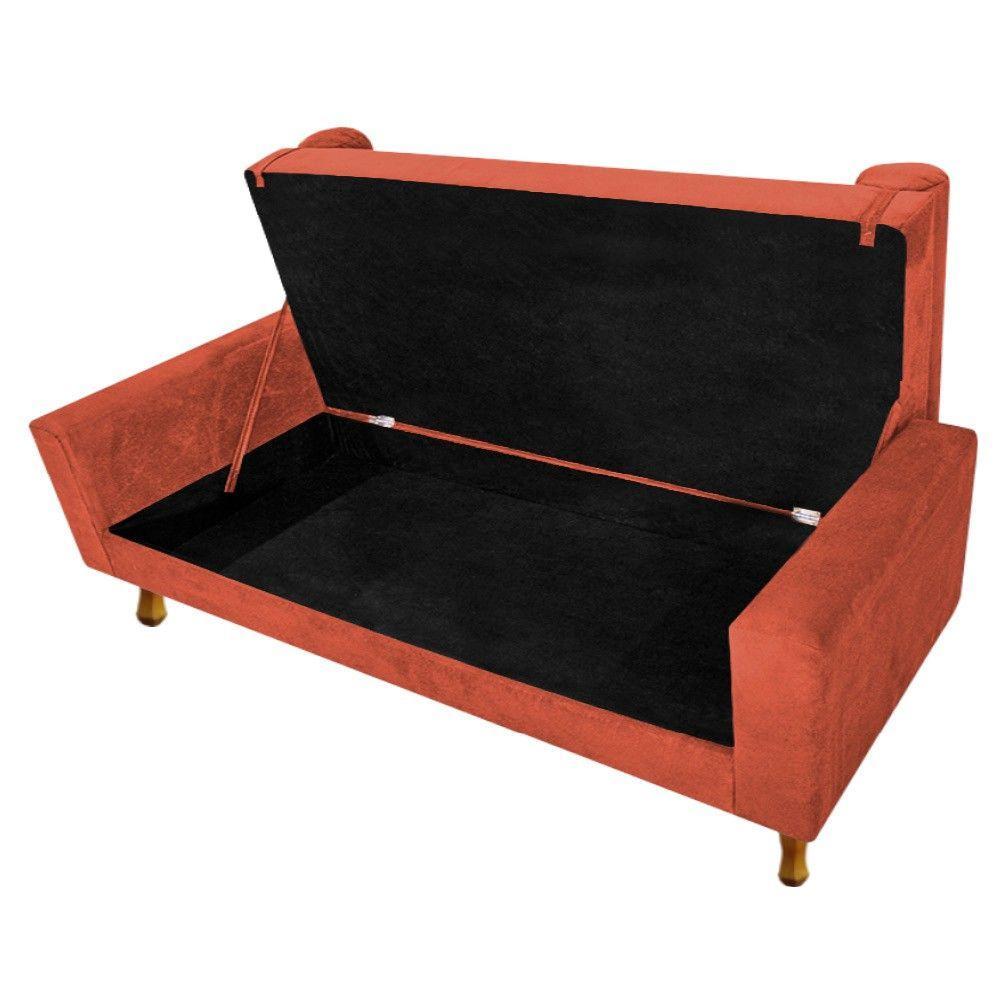 Recamier Baú Félix Casal 140cm Suede Terracota - 3