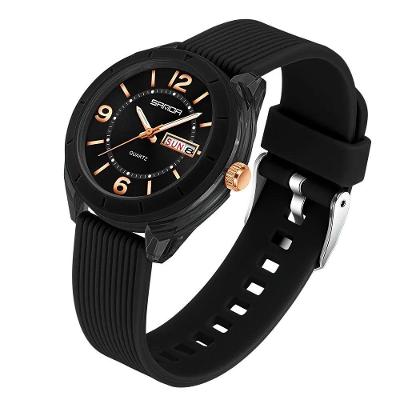 Relógio Casual Com Luz Noturna, Calendário, Quartzo Preto