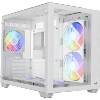 Gabinete Gamer Aerocool Dryft Branco Com 6 Fans Argb Lateral Vidro [f002]