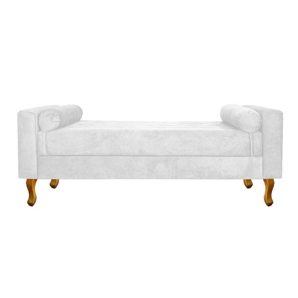 Recamier Baú Félix Queen Size 160cm Suede Branco Doce Sonho - 7