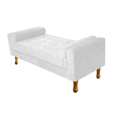 Recamier Baú Félix Queen Size 160cm Suede Branco Doce Sonho