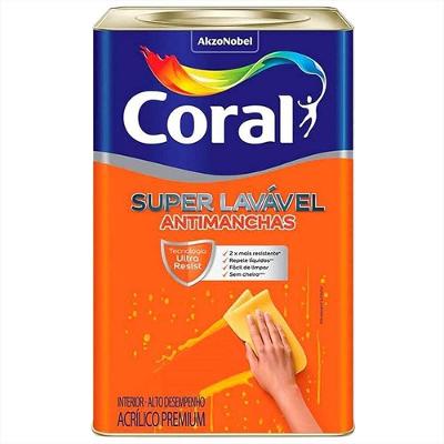 Tinta Acrílica Premium Super Lavável Antimanchas Branco 18 Litros 5273334a Coral Tinta Acrilica