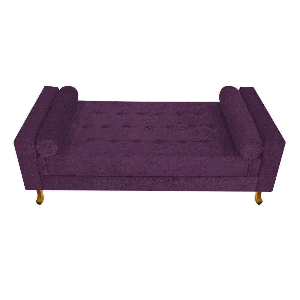 Recamier Baú Félix Queen Size 160cm Suede Roxo - 4